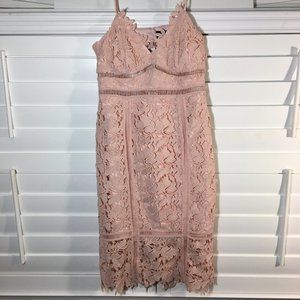 'Bardot' Lace Midi Body-con Pencil Dress